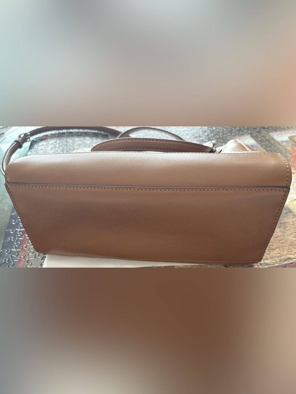 Coach Tan Leather Satchel with Detachable Strap zipper crossbody bag. - Picture 6 of 16
